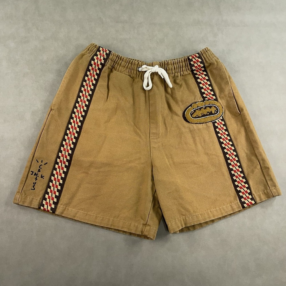 Travis Scott Cactus Jack Tan Shorts Men's Size Medium 6" Inseam EUC